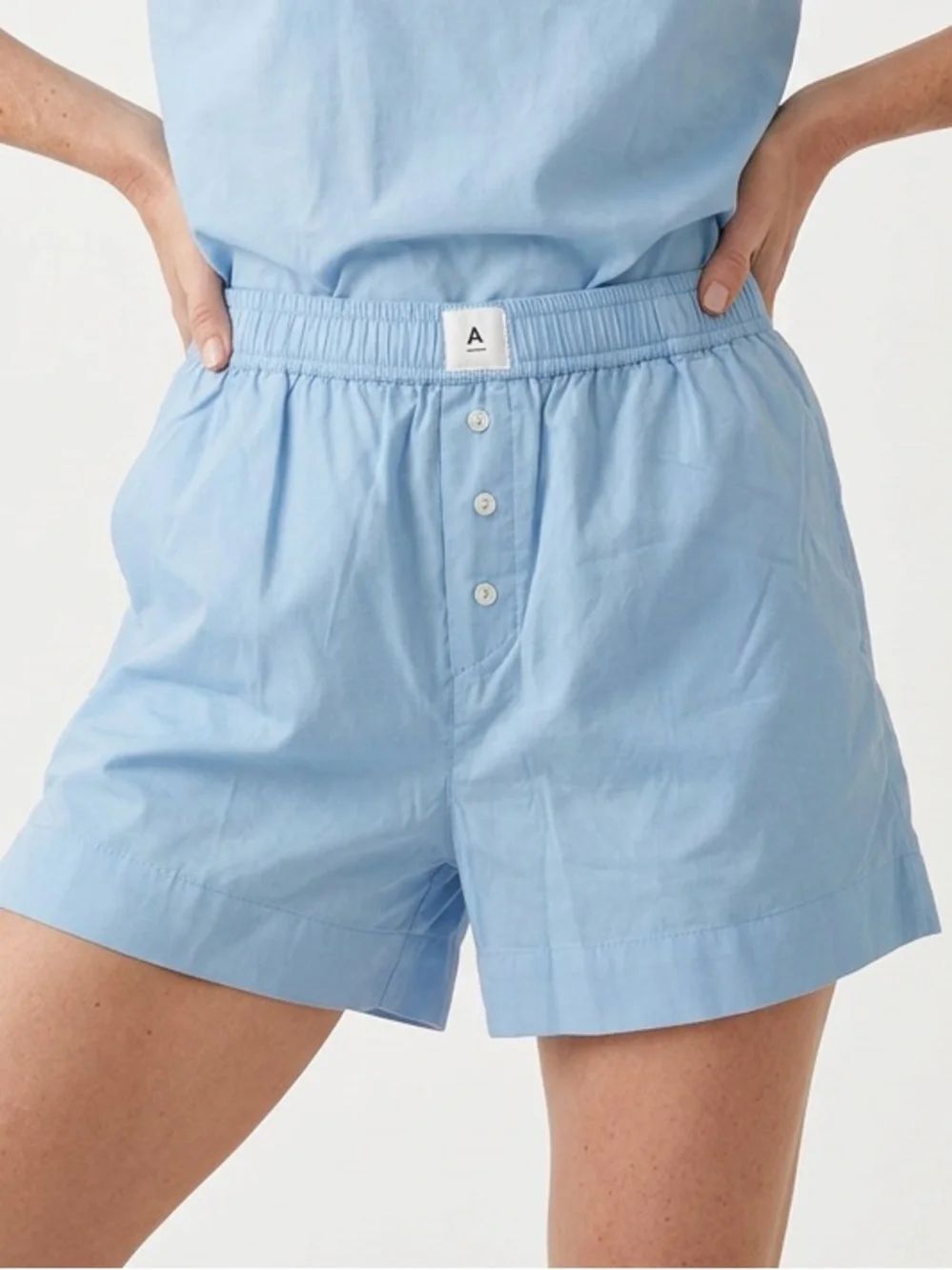 ANTHROPOLOGIE | Blue Boxer Style Pull On Casual Shorts Women’s Size X-Small